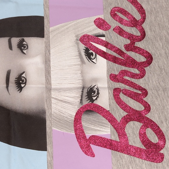 Barbie Sparkly Stacked Faces Short Sleeve Shirt XXL - Picture 3 of 5